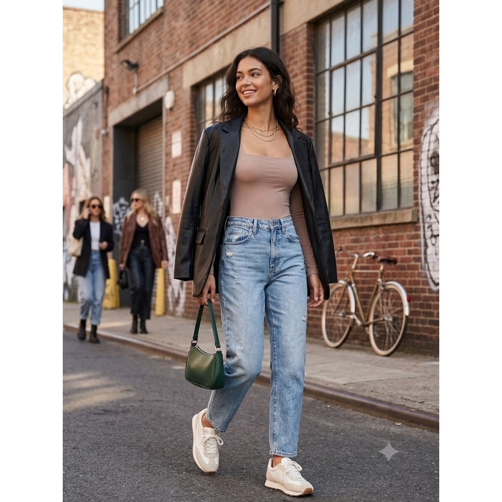 Abercrombie & Fitch Soft A&F Square Neck Long Sleeve Bodysuit Taupe M